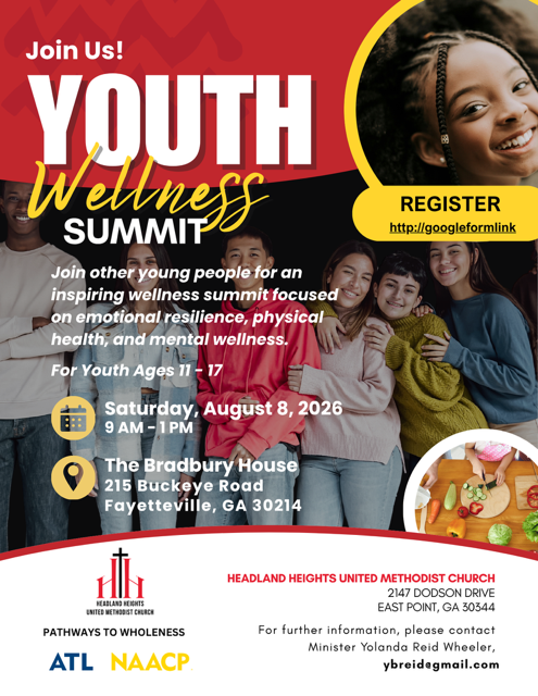Empower your mind, body, and future at the Youth Wellness Summit! This engaging event is designed for youth ages 11–17 and will feature inspiring conversations and activities centered on emotional resilience, physical health, and mental wellness.